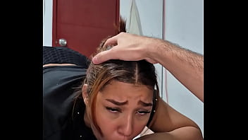 I buy the cleaning lady something to eat and in gratitude she shows me her big tits with milk