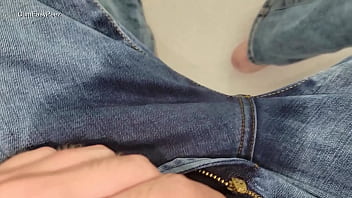 Andy wets his jeans up close pee desperation watersports piss play