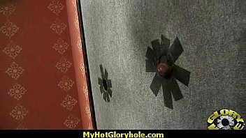 I sneak black bj as i fuck husband thrue gloryhole 20