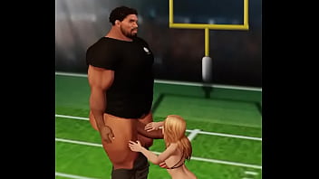 Sucking a football player Sucking a football player