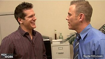 Tattooed gay gets ass licked and fucked in the office Tattooed gay gets ass licked and fucked in the office