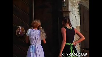 Mistress bonks maid with toy