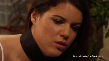 Naughty curvy big natural tits lesbian slave masturbating with madame