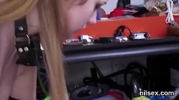 Silly tart gets her fuckholes stretched and deeply poked