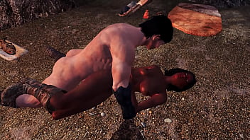 Dragonborn fucks adventurer at her campsite Dragonborn fucks adventurer at her campsite