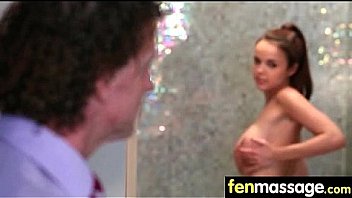 Deepthroat blowjob from big tits massage girl 27