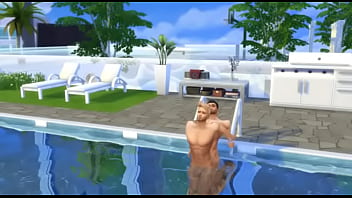 Sex at pool with beauty view Sex at pool with beauty view