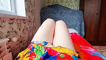 Cute femboy pulling oversized sweater over bare legs Cute femboy pulling oversized sweater over bare legs