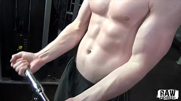 Blond jock masturbates and cums solo