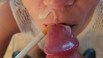 Milf carmen varta sucks dick and smoking cigarette with cum in mouth Milf carmen varta sucks dick and smoking cigarette with cum in mouth