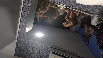 Fucking the cheating slut hotwife creampying her pussy and keep fucking while his husband thinks she is at gym