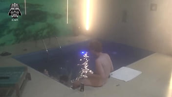 Threesome with friends in the motel pool part 1