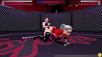 Geraldine vs rhona kyfc sexfight strap on sex fight game video match lesbian
