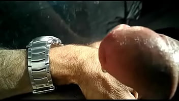 Handjob on my balcony