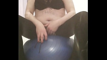 Grinding pussy hole into a hard metal ball dirty slut Grinding pussy hole into a hard metal ball dirty slut