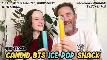 Candid bts ice pop snack with hank