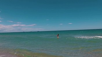 Russian girl nudists with perfect body sasha bikeeva runs naked on the spanish coast valencia