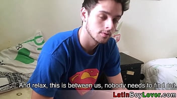 Amateur hispan guy maximiliano relaxing on her mates huge meat