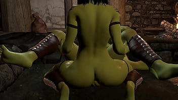 Anal missionary with shemale futa orc in a threesome Anal missionary with shemale futa orc in a threesome