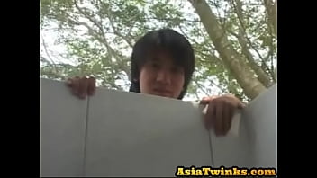 Athletic asian breeding twink after rimjob and shower