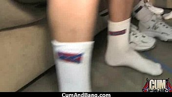 Black chick gets gangbanged by a group of white guys 8