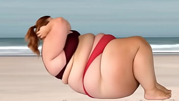 White fair haired ssbbw jiggles her fat legs while exercising solo ai generated a090602a