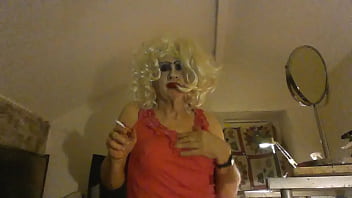 Sissy slapper cross dressed sarah millward smoking and posing in lingerie Sissy slapper cross dressed sarah millward smoking and posing in lingerie