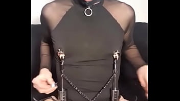 Extreme kinky crossdresser with big nipples remote electro Extreme kinky crossdresser with big nipples remote electro