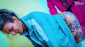 Squirt 100% anal for skinny tattoo babe balls deep atm facial swallow