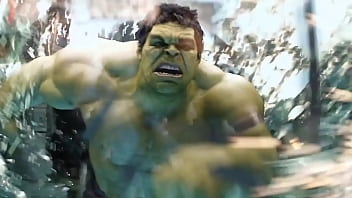 Black widow hides from the furious hulk Black widow hides from the furious hulk