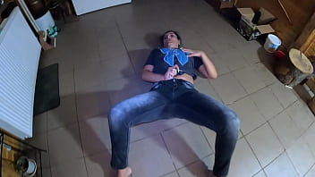 Face fucking and cum play while wearing tight jeans 284 preview