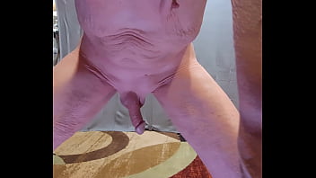 Sexy naked busy bottom in black heels & close up bare assed for your pleasure