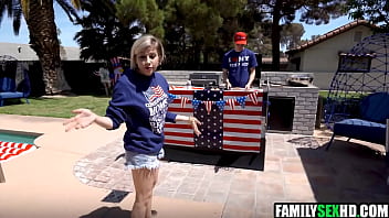 Stepdad joins stepdaughter & stepson for a fuck on indepence day Stepdad joins stepdaughter & stepson for a fuck on indepence day