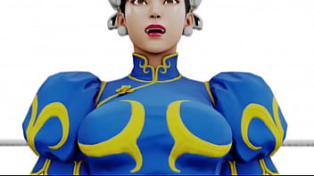 Street fighter chunli sits on cammy's face