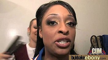 Ebony gets group cumshots 17 Ebony gets group cumshots 17