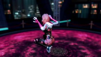Cute naughty stacy gwen dance on the floor in torn suit to seduce spider man Cute naughty stacy gwen dance on the floor in torn suit to seduce spider man