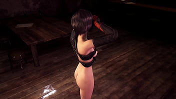 Horny slim yuffie kisaragi sensualy poses half naked at midnight Horny slim yuffie kisaragi sensualy poses half naked at midnight