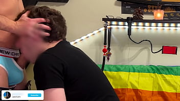 Huge bare twink cock in chubby hole pt1