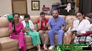 Male nurse sneaks into exam room on break to masturbate on exam table on guysgonegynocom