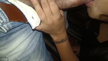 Little sister is resting in her room and her older stepbrother puts his penis in her mouth - homemade porn