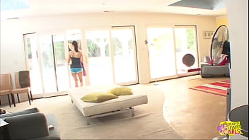 During their yoga session the atmosphere becomes sexually charged as two individuals express mutual desire for one another
