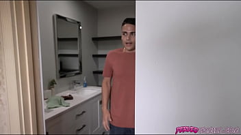 My stepmom is a total cougar so when my mate spied on her i had to kick him out of the house and make sure my stepmom was doing alright