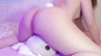 Horny teen bunnygirl fucks her bunny
