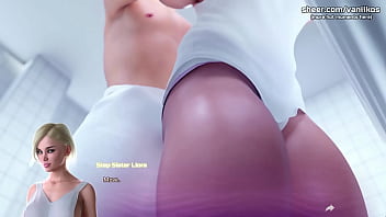 Blonde big tits step sister babe with a tight young virgin pussy rubs her big ass against step brother's huge cock and shows off her perfect body apocalust taboo hentai game part #7