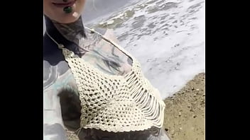 I love to be on the beach and bath my tattoos in the cold sea you too ️️ let’s soak up the sun and show