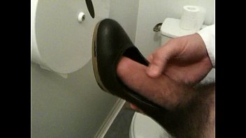 Cum on my coworker heels in toilets 01