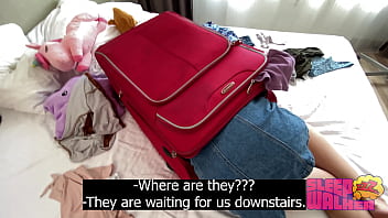 Stepdaughter and stepfather alone