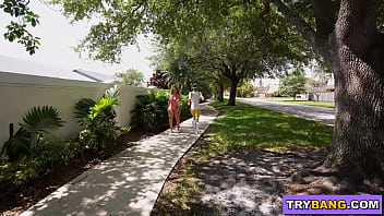 Bangbros - juicy curly haired babe with big tits and big ass making some random dude's day