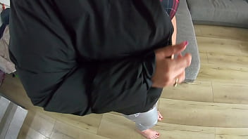 Milfycalla very shiny leggins and a lot of cum on new puffy downjacket for my impotent husband 171- preview