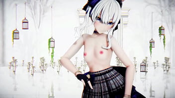 Hoshimachi suisei undress dance hololive hentai vtuber rabbit hole song mmd 3d white hair clip